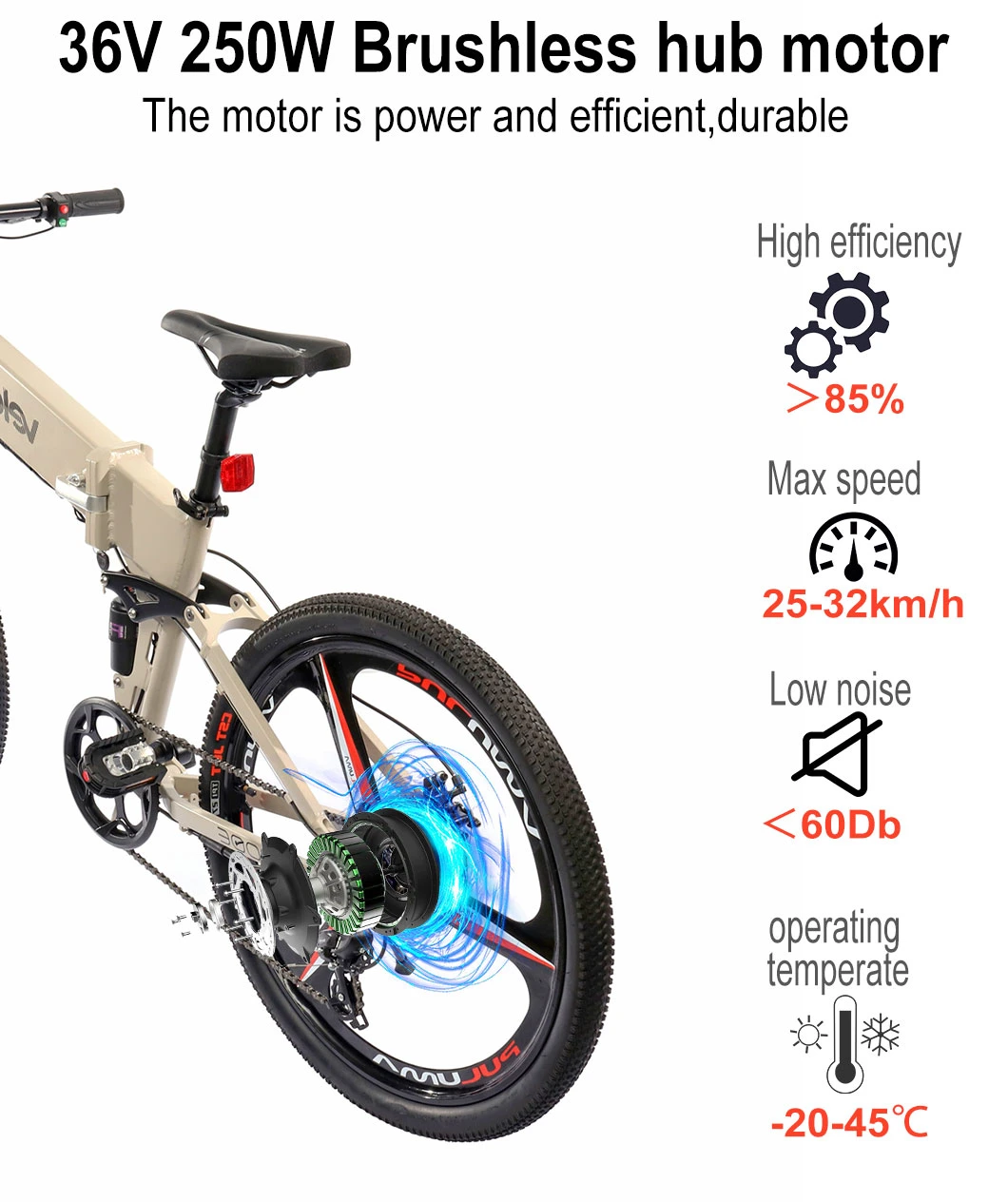 26" Shimano 7 Speeds Folding Fat Electric Bike with LCD Display